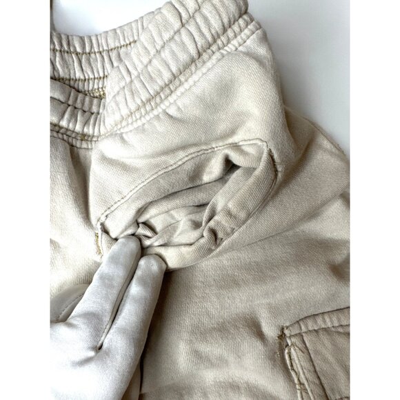 Womens Beige Cargo Joggers With Elastic Waist & Drawstring XS - Picture 9 of 12